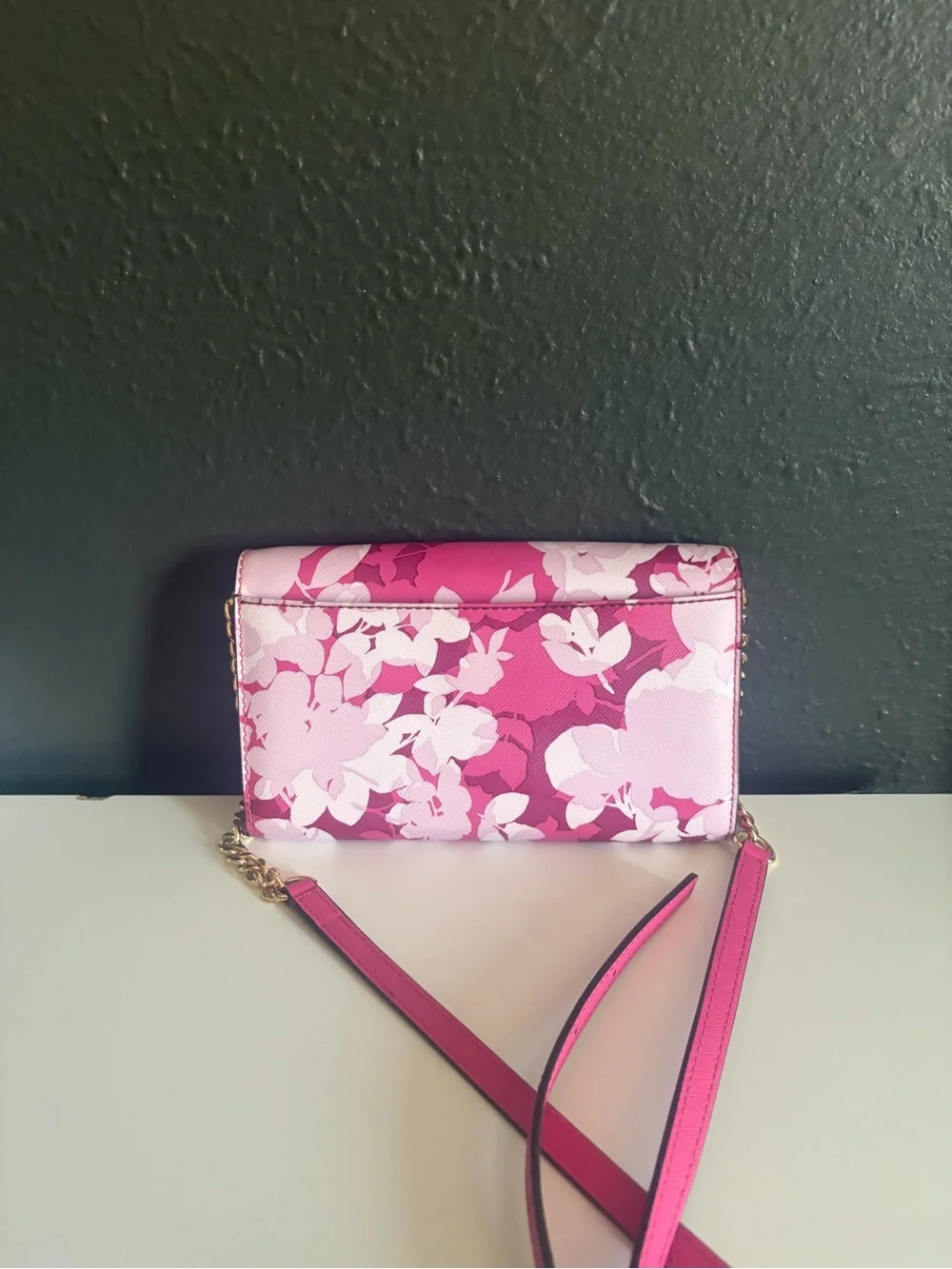 Michael Kors Pink Floral Chain Crossbody - Picture 2 of 4
